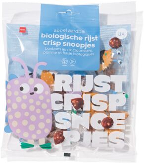 Hema Bio rijst crisp snoepjes appel-aardbei uitdeelzak - 8 stuks