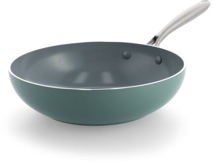 Hema BK wokpan Ø28cm keramisch PFAS-vrij groen