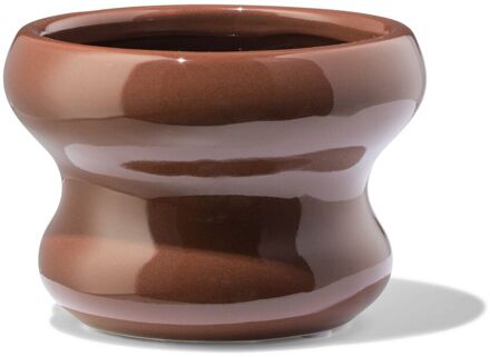 Hema Bloempot ⌀13x9cm keramiek blob bruin (donkerbruin)
