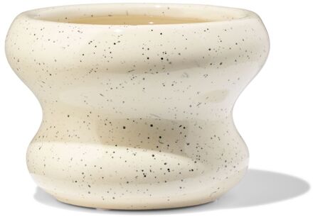 Hema Bloempot ⌀13x9cm keramiek blob spikkel wit (wit)