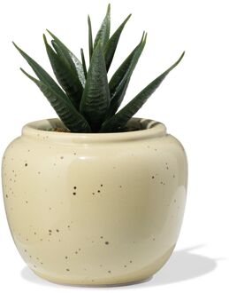 Hema Bloempot ⌀7x6.6cm keramiek spikkels beige (wit)