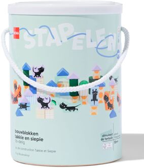 Hema Blokkenset hout Takkie en Siepie 56-delig