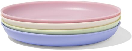 Hema Bordjes ⌀18.5cm kunststof pastel - 4 stuks (multicolor)