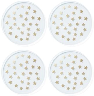 Hema Bordjes herbruikbaar plastic sterren - 4 stuks (transparant)