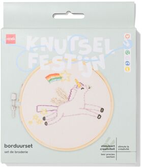 Hema Borduurset 13x13cm eenhoorn