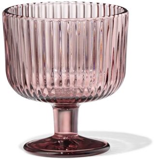 Hema Borrelglas 70ml Bergen glas streep reliëf bordeauxrood (bordeauxrood)