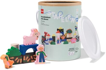 Hema Bouwblokken dieren boerderij hout