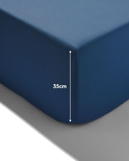 Hema Boxspring hoeslaken 90x200cm zacht katoen blauw (blauw)