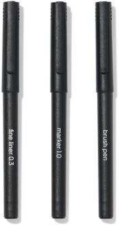 Hema Brushpen en fijnschrijvers - 3 stuks