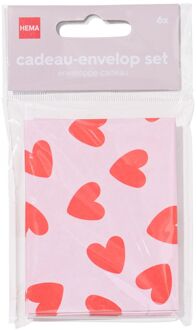 Hema Cadeau-envelop set hartjes - 6 stuks (rood)