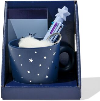 Hema Cadeauset mok pompom en pen (blauw)