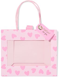 Hema Cadeautas 24x11x20cm hartjes roze