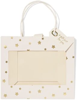 Hema Cadeautas 24x11x20cm sterren met venster goud