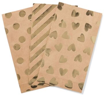 Hema Cadeauzakjes M kraft stippen - 3 stuks
