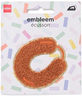 Hema Carnaval strijkembleem 6x7cm rookworst