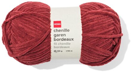 Hema Chenille garen100g 110m bordeaux