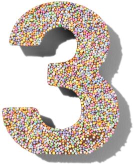 Hema Chocolade feestcijfer 3 met discodip
