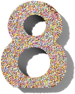 Hema Chocolade feestcijfer 8 met discodip