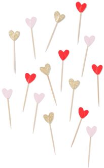 Hema Cocktailprikker 9cm hartjes - 15 stuks (rood)