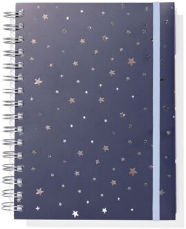 Hema Collegeblok A5 gelinieerd sterren (blauw)