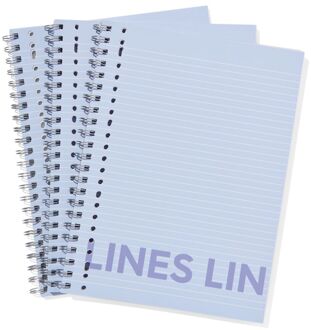 Hema Collegeblokken blauw A4 gelinieerd - 3 stuks