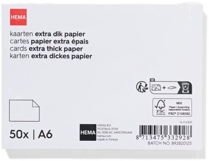 Hema Correspondentiekaarten A6 - 50 stuks (wit)