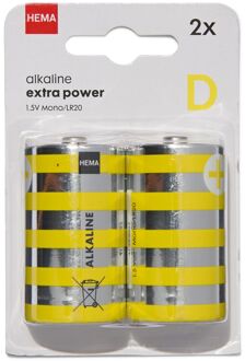 Hema D alkaline batterijen - 2 stuks