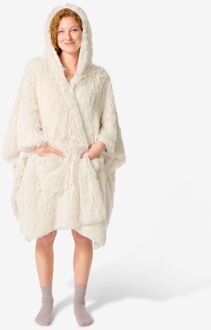Hema Dames bankponcho one size capuchon en zakken crème