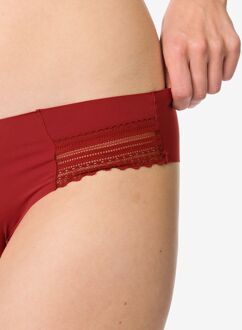 Hema Dames brazilian micro met kanten inzet donkerrood (donkerrood) - XL