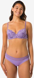 Hema Dames brazilian micro met kanten tailleband lichtpaars (lichtpaars)