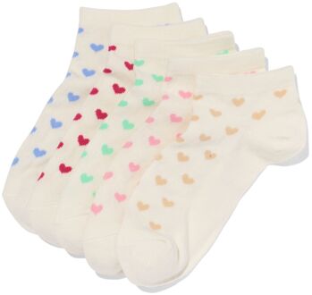 Hema Dames enkelsokken hartjes - 5 paar beige (beige) - 39/42