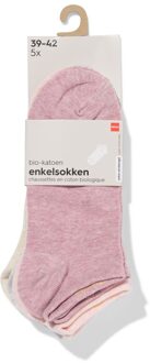 Hema Dames enkelsokken melange - 5 paar lichtpaars (lichtpaars) - 39/42