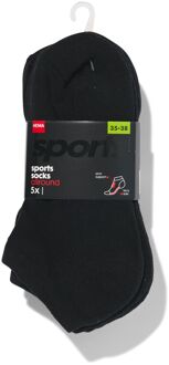 Hema Dames enkelsokken sport allround met badstof - 5 paar zwart (zwart) - 35/38