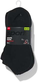 Hema Dames enkelsokken sport allround met badstof - 5 paar zwart (zwart)