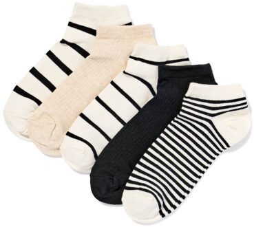 Hema Dames enkelsokken strepen - 5 paar beige (beige)