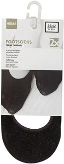 Hema Dames footies badstof - 2 paar zwart (zwart)