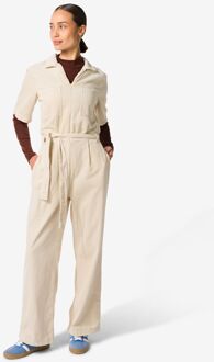 Hema Dames jumpsuit Lena corduroy gebroken wit (gebroken wit) - S