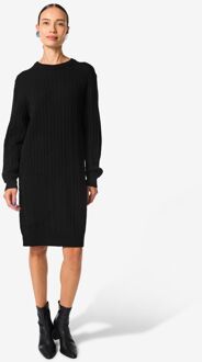 Hema Dames kabeljurk Fiep zwart (zwart) - L