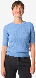 Hema Dames kabeltrui Fally blauw (blauw) - L