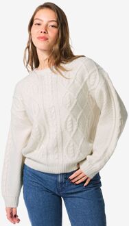 Hema Dames kabeltrui Helly gebroken wit (gebroken wit) - S