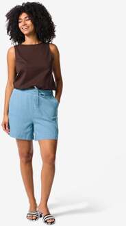 Hema Dames korte broek Lila tencel middenblauw (middenblauw)