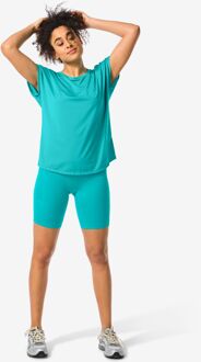 Hema Dames Korte Sportlegging Naadloos Turquoise (turquoise) - L