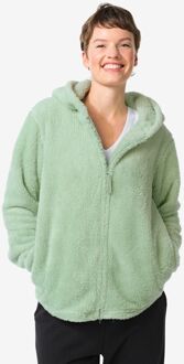 Hema Dames loungevest teddy groen (groen)