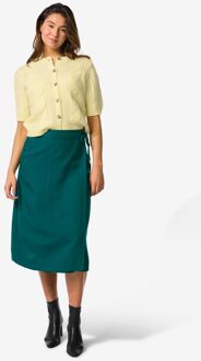 Hema Dames overslagrok Inez regular fit met overslag donkergroen (donkergroen) - S