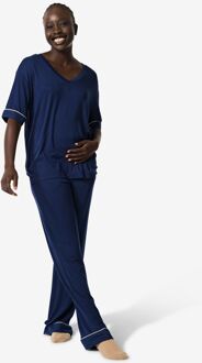 Hema Dames pyjamabroek viscose donkerblauw (donkerblauw) - S