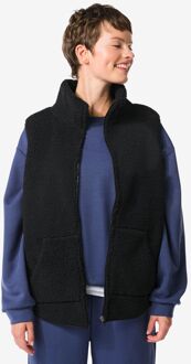Hema Dames sherpa bodywarmer zwart (zwart)