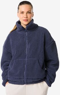 Hema Dames sherpa jas blauw (blauw) - M