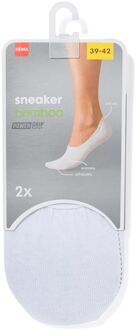 Hema Dames sneakersokken met bamboe - 2 paar wit (wit)
