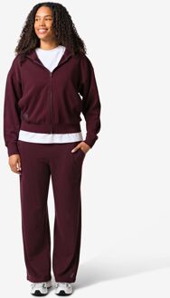 Hema Dames sweatbroek loose fit bordeauxrood (bordeauxrood)