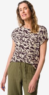 Hema Dames T-shirt Amelie jersey bladeren zand (zand) - L